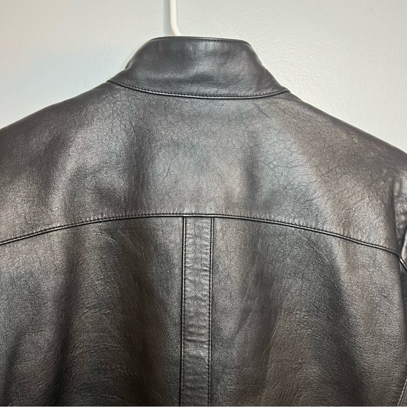 Mossimo Womens Black 100% Leather Moto Jacket Zippers Sz L Soft Biker Motorcycle - Picture 11 of 16